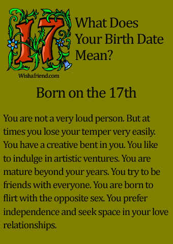 What does being born on October 17th mean?