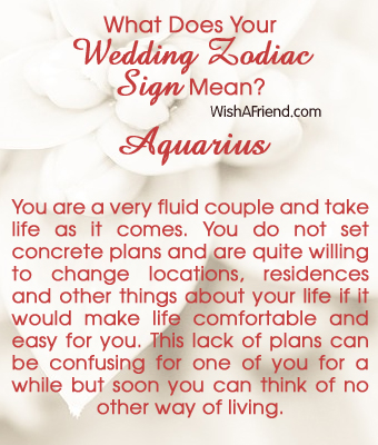 What Does Your Wedding Zodiac Sign Mean Aquarius