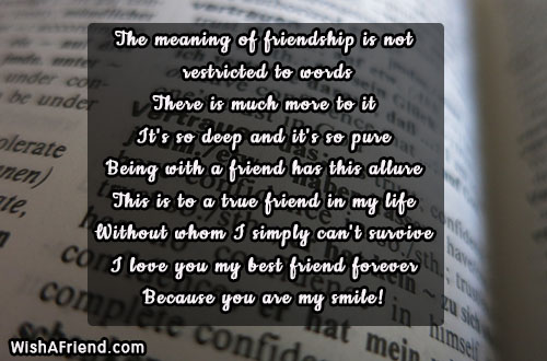 The meaning of friendship is not, Best Friend Quote