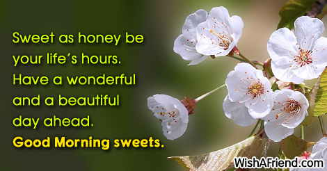 Sweet as honey be your life's, Sweet Good Morning Message