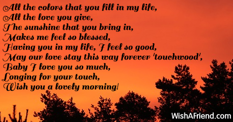 Good Morning Poem for Her, You are the color of life