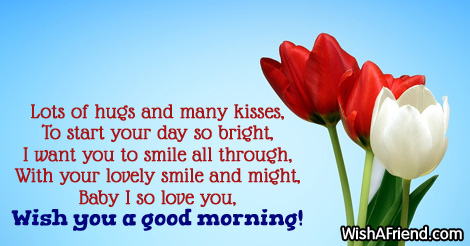 Good Morning Message For Boyfriend Lots Of Hugs And Many Kisses