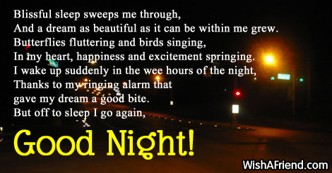 Good poems sweet night Good Night