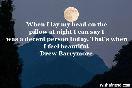 When I lay my head on the pillow at night I can say I was a decent ...