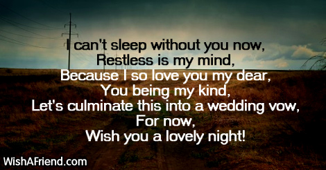 I can't sleep without you now, Restless, Good Night Message For Girlfriend