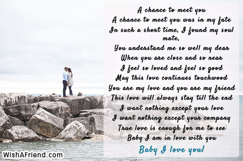 A chance to meet you , I Love You Poem