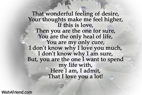 Feeling of desire, I Love You Poem