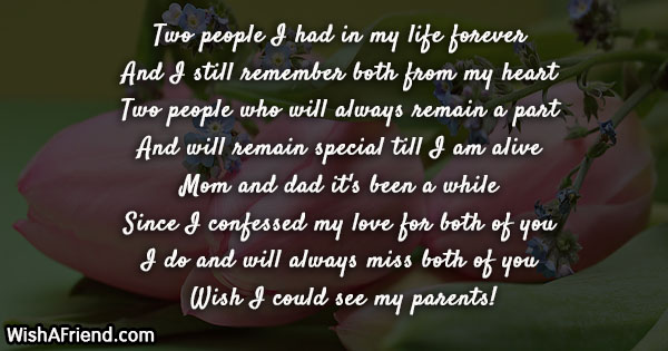 Two people I had in my, Missing You Message for Parents