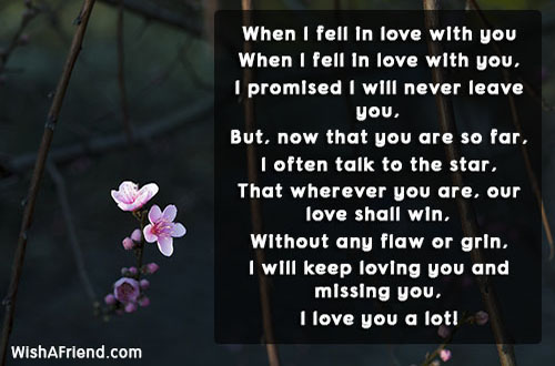 Missing you love poems for him