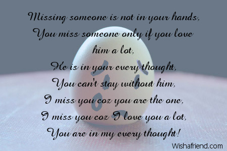 ... missing someone is not in your hands you miss someone only if you love