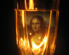 Candle Behind Glass