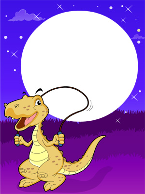 create photo frames online skipping dinosaur