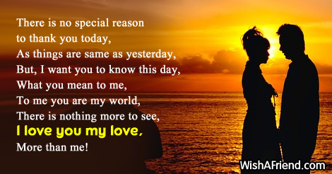 you are the one there is no special reason to thank you today as ...