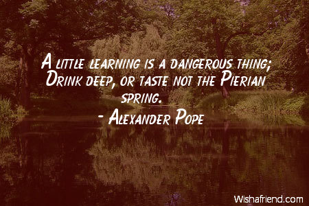 a little learning is a dangerous thing quote