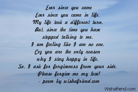 Me will you poems forgive Poem Asking