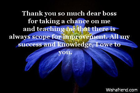Thank you so much dear boss, Thank You Notes For Boss
