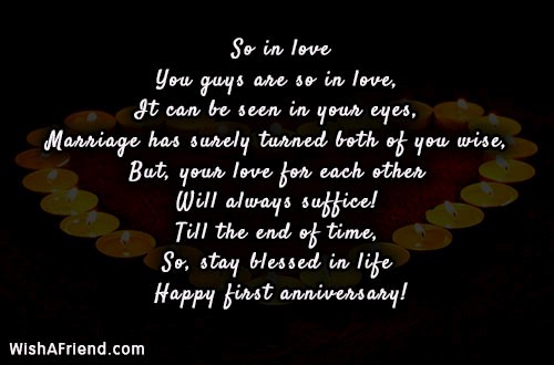 1st anniversary poems for wife