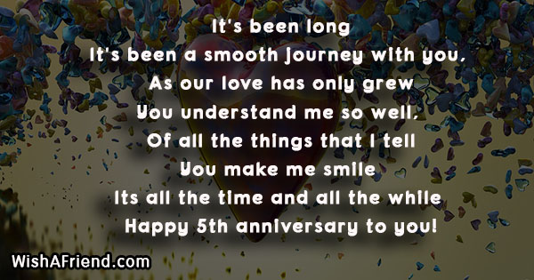 It's been long , 5th Anniversary Poem