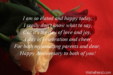 I Am So Elated And Happy Anniversary Message For Parents