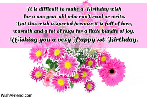 1st Birthday Wishes Page 2