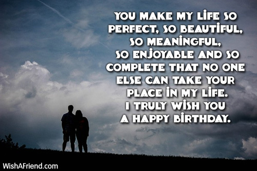 You Make My Life So Perfect Love Birthday Message