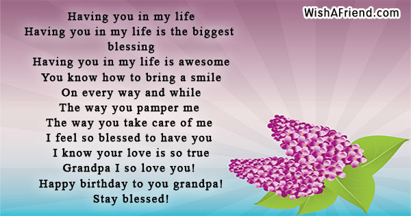 Having You In My Life Grandfather Birthday Poem