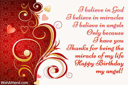 I believe in God I believe in, Wife Birthday Message