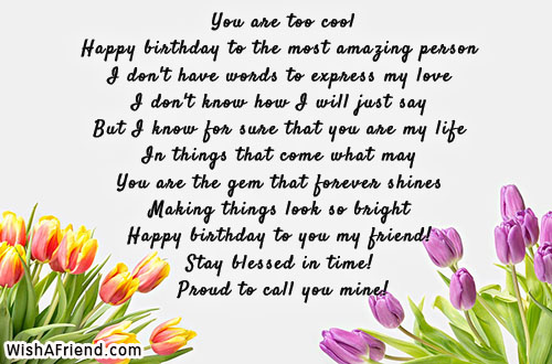Amazing you poem the most are person 75+ You