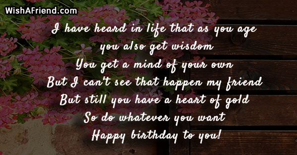 Humorous Birthday Sayings