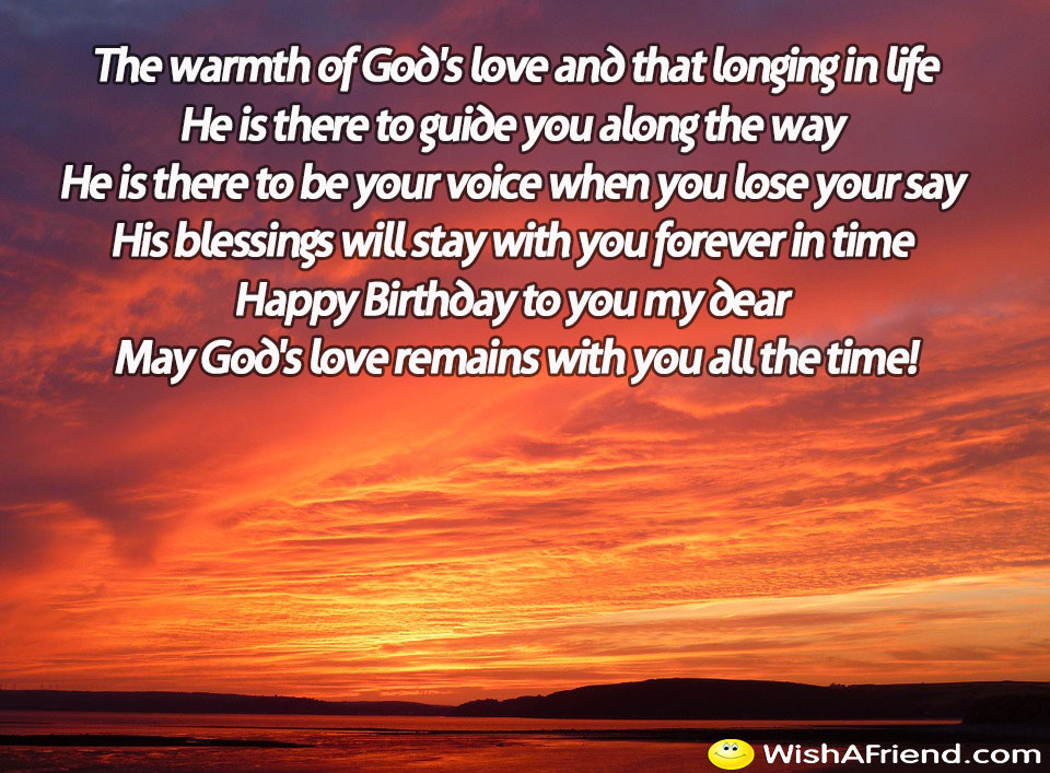 The warmth of God's love and, Religious Birthday Quote