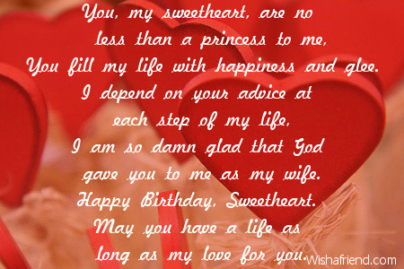 You Are My Princess Wife Birthday Poem