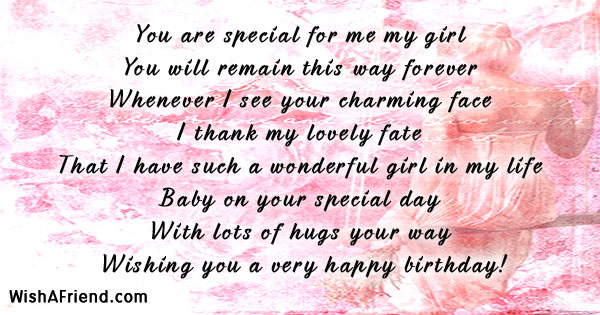You Are Special For Me My Girlfriend Birthday Message