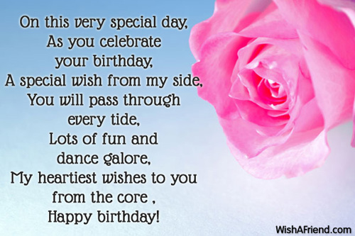 A Special Wish, Happy Birthday Poem