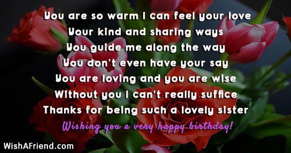 You Are So Warm I Can Sister Birthday Quote