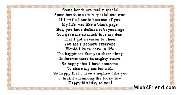 Birthday Poems For Nephew