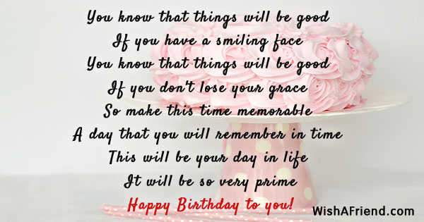 You know that things will be, Birthday Card Message