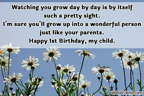 Watching You Grow Day By Day 1st Birthday Wish