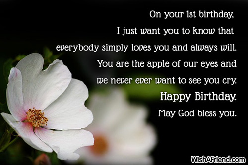 1st Birthday Wishes Page