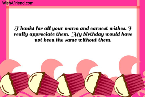Thanks For All Your Warm And Thank You For The Birthday Wish