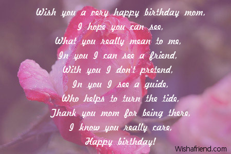 Wish You A Great Day Mom Birthday Poem