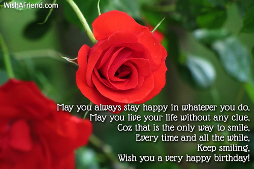 May You Always Stay Happy In Inspirational Birthday Message
