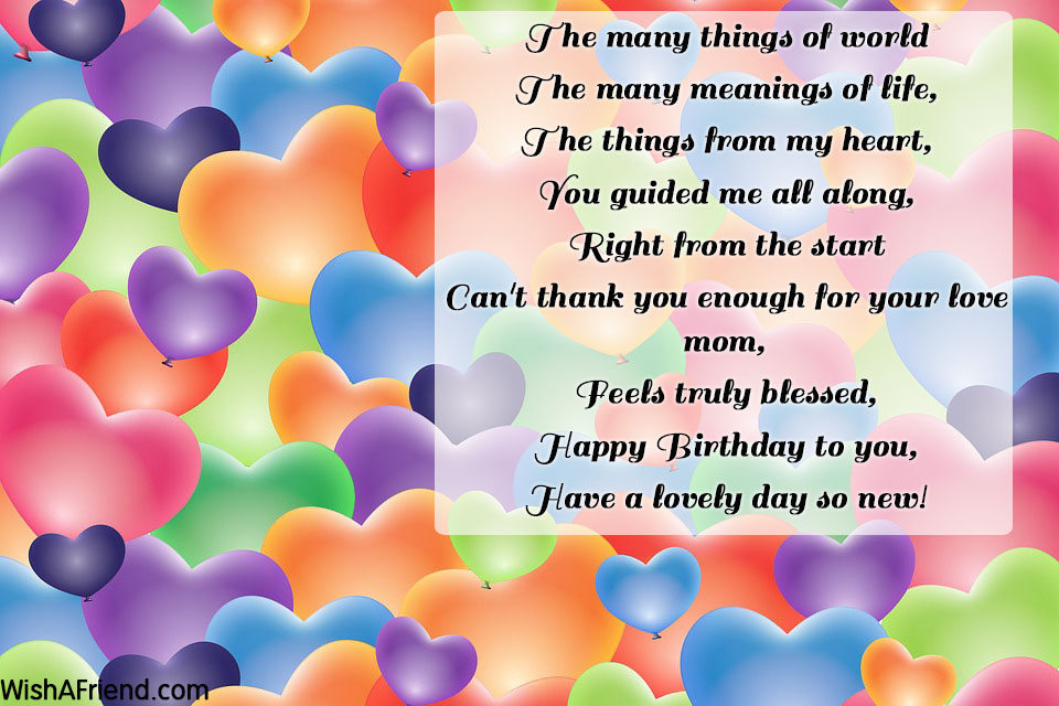 Happy Birthday Poems For Mom