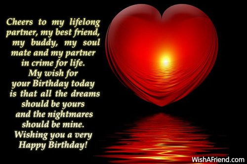 baas kat meteoor Cheers to my lifelong partner, my, Birthday Wishes For Husband