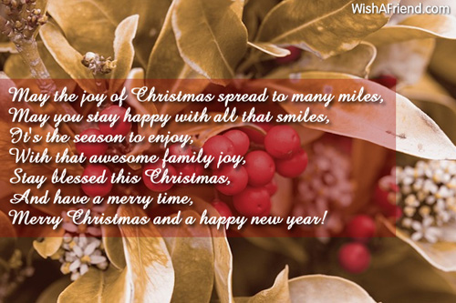 May the joy of Christmas spread, Merry Christmas Wish