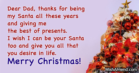 For A Dear Dad Happy Xmas.........Christmas Greetings Card 