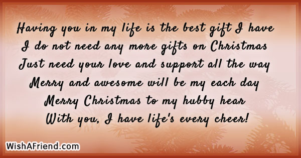 Having You In My Life Is Christmas Message For Husband