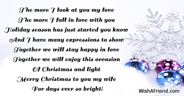 to my wife at christmas