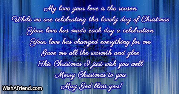 My love your love is the, Christmas Message for Wife