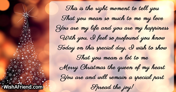 This is the right moment to, Christmas Message for Wife