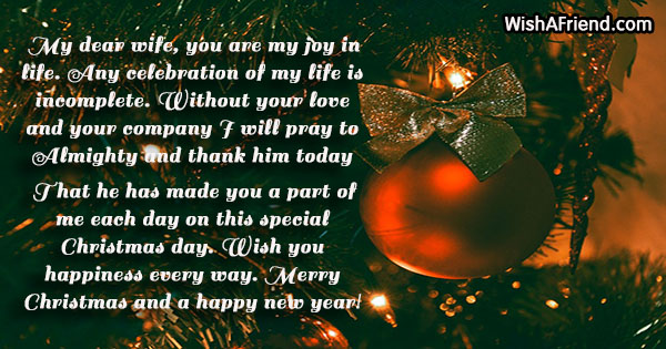 My dear wife, you are my, Christmas Message for Wife